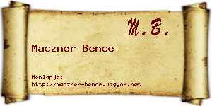 Maczner Bence névjegykártya